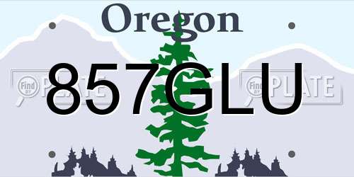 857GLU Oregon License Plate
