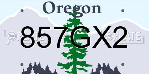 857GX2 Oregon License Plate