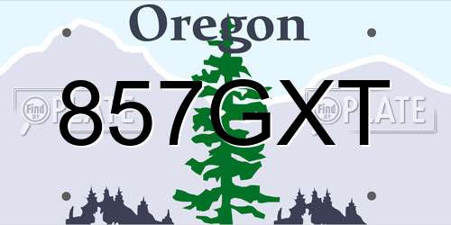 857GXT Oregon License Plate