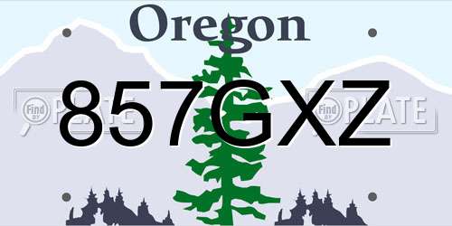 857GXZ Oregon License Plate