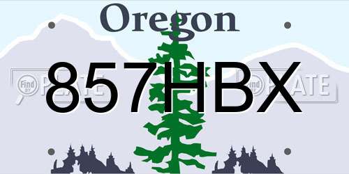 857HBX Oregon License Plate