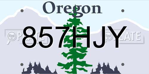 857HJY Oregon License Plate