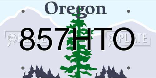 857HTO Oregon License Plate