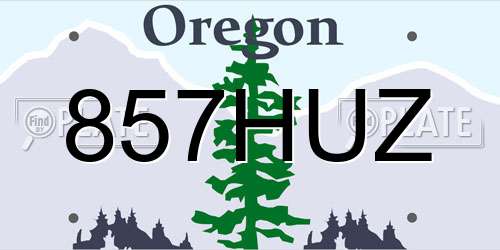 857HUZ Oregon License Plate