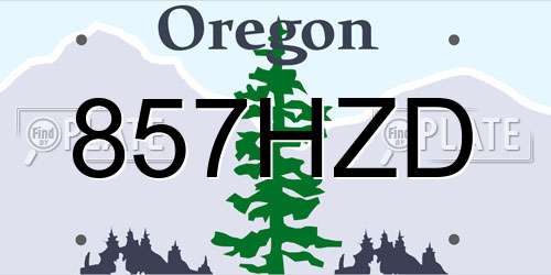 857HZD Oregon License Plate