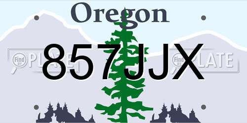 857JJX Oregon License Plate