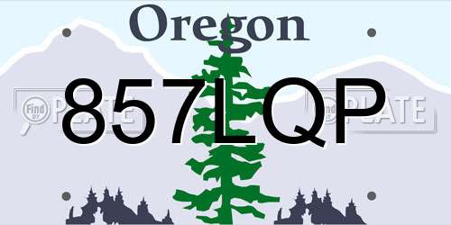 857LQP Oregon License Plate