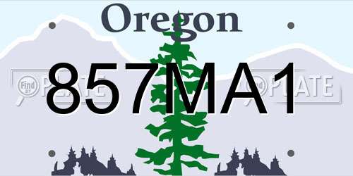 857MA1 Oregon License Plate