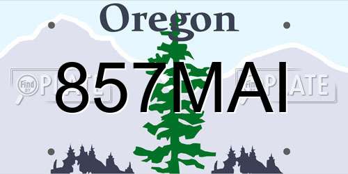 857MAI Oregon License Plate
