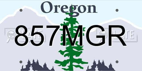 857MGR Oregon License Plate