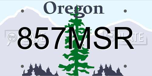 857MSR Oregon License Plate