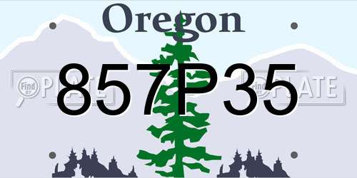 857P35 Oregon License Plate