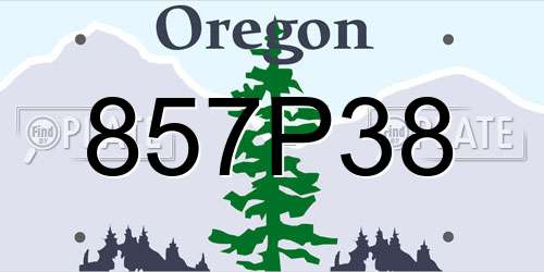857P38 Oregon License Plate
