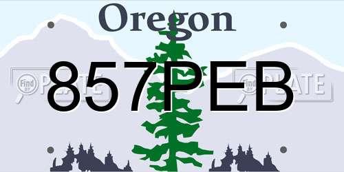 857PEB Oregon License Plate