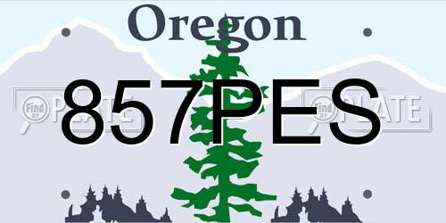 857PES Oregon License Plate