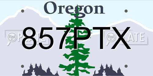 857PTX Oregon License Plate