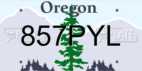 857PYL Oregon License Plate