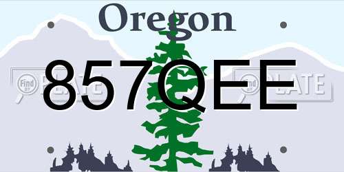 857QEE Oregon License Plate