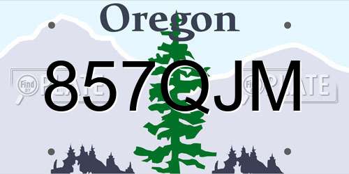 857QJM Oregon License Plate