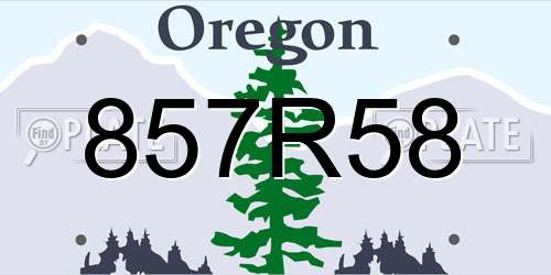857R58 Oregon License Plate