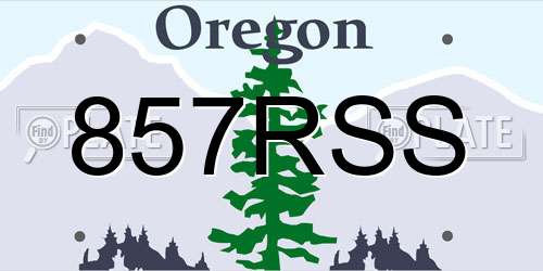 857RSS Oregon License Plate
