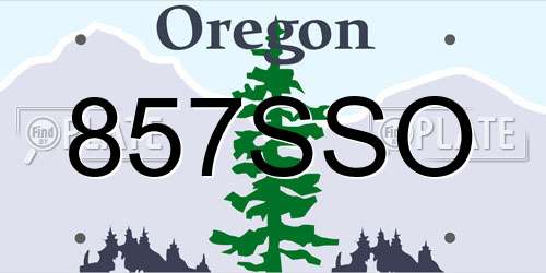 857SSO Oregon License Plate