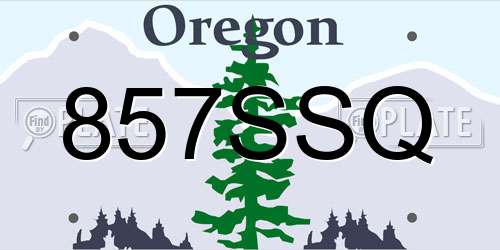 857SSQ Oregon License Plate