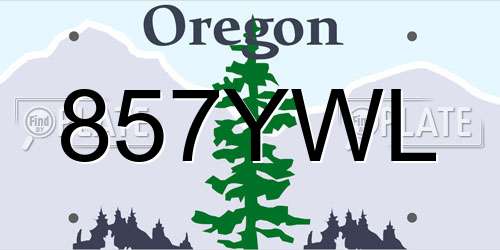 857YWL Oregon License Plate