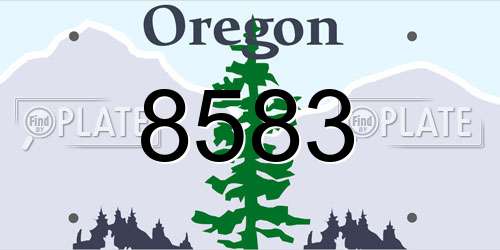 8583 Oregon License Plate