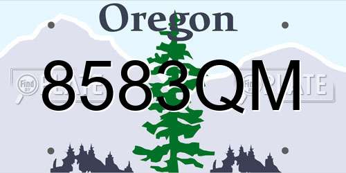 8583QM Oregon License Plate