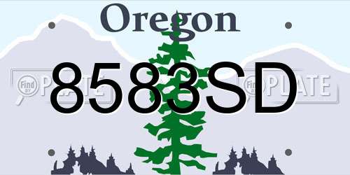 8583SD Oregon License Plate