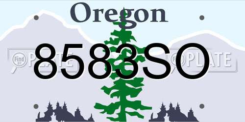 8583SO Oregon License Plate