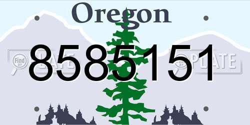 8585151 Oregon License Plate