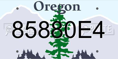 85880E4 Oregon License Plate