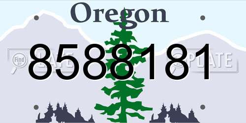 8588181 Oregon License Plate