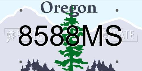 8588MS Oregon License Plate
