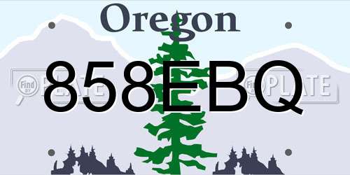 858EBQ Oregon License Plate