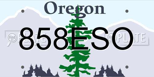 858ESO Oregon License Plate