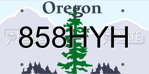 858HYH Oregon License Plate