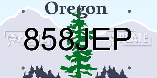 858JEP Oregon License Plate