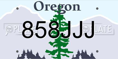 858JJJ Oregon License Plate