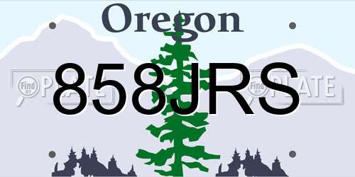 858JRS Oregon License Plate
