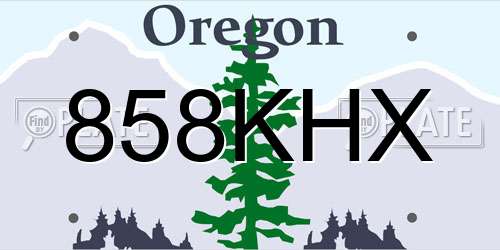 858KHX Oregon License Plate