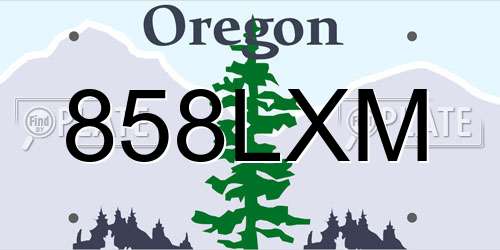 858LXM Oregon License Plate
