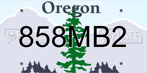 858MB2 Oregon License Plate