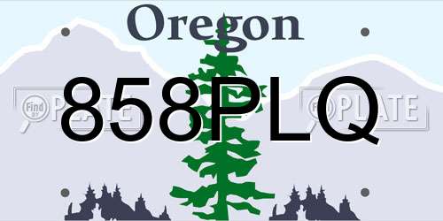 858PLQ Oregon License Plate