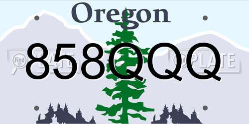 858QQQ Oregon License Plate