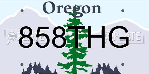 858THG Oregon License Plate
