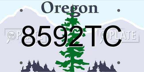 8592TC Oregon License Plate