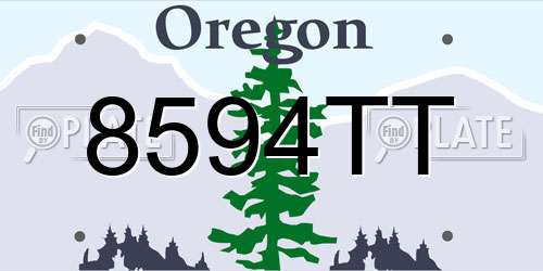 8594TT Oregon License Plate